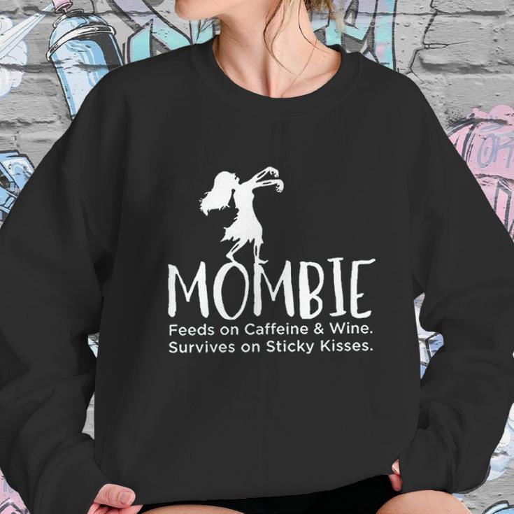 Noffish Women Mombie Feeds On Caffeine And Wine Women Sweatshirt Gifts for Her