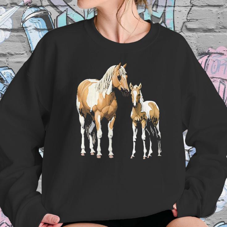 Palomino Pinto Mare Foal Paint Horses Women Sweatshirt Gifts for Her