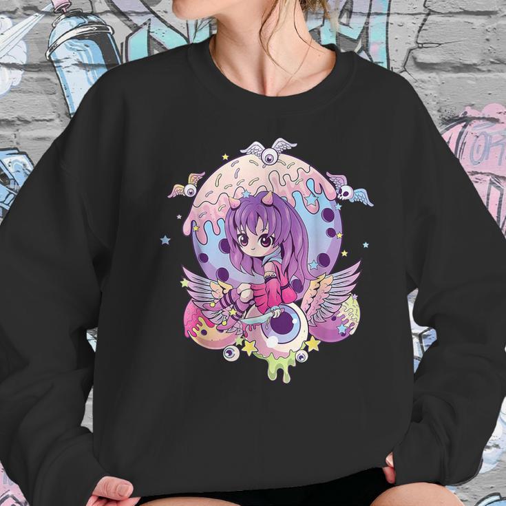 Pastel Goth Cute Creepy Witchy Girl Halloween Anime Girl Men Women T-Shirt Graphic Print Casual Unisex Tee Women Sweatshirt Gifts for Her