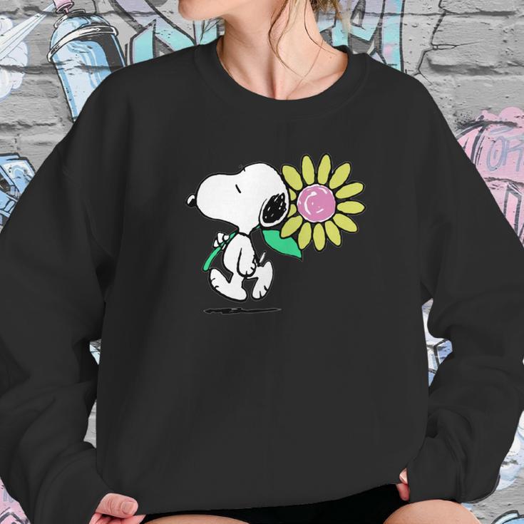 Peanuts Snoopy Pink Daisy Flower Shirt Women Sweatshirt Gifts for Her