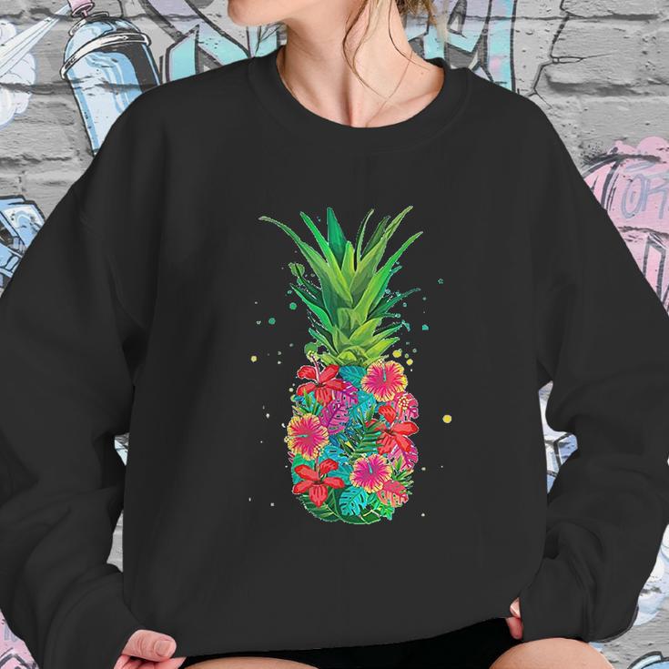 Pineapple Flowers Women Aloha Hawaii Vintage Hawaiian Women Sweatshirt Gifts for Her