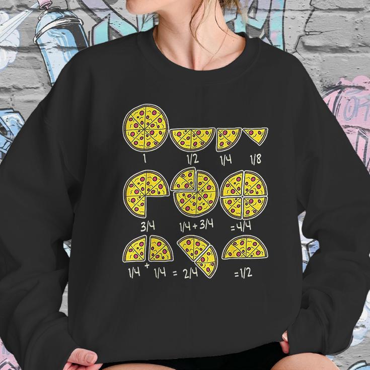 Pizza Salami Cheese Quick Math Fractions Math Teacher Women Sweatshirt Gifts for Her