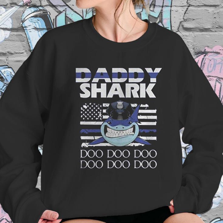 Police Daddy Shark Lovers Best Christmas Gifts For Dad Women Sweatshirt Gifts for Her