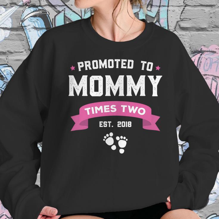 Promoted To Mommy Times Two Est 2018 Twin Mothers Day Women Sweatshirt Gifts for Her