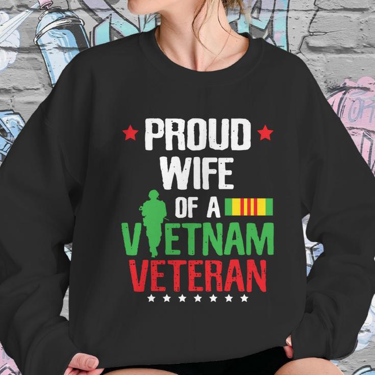 Proud Wife Vietnam Veteran Gift Veterans Day War Gift Graphic Design Printed Casual Daily Basic Women Sweatshirt Gifts for Her