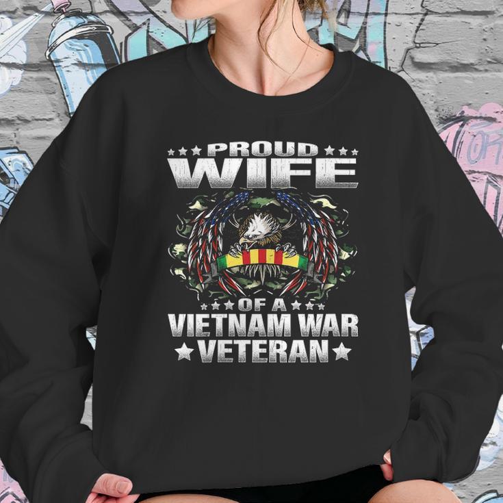 Womens Proud Wife Of A Vietnam War Veteran Military Vets Spouse Women Sweatshirt Gifts for Her