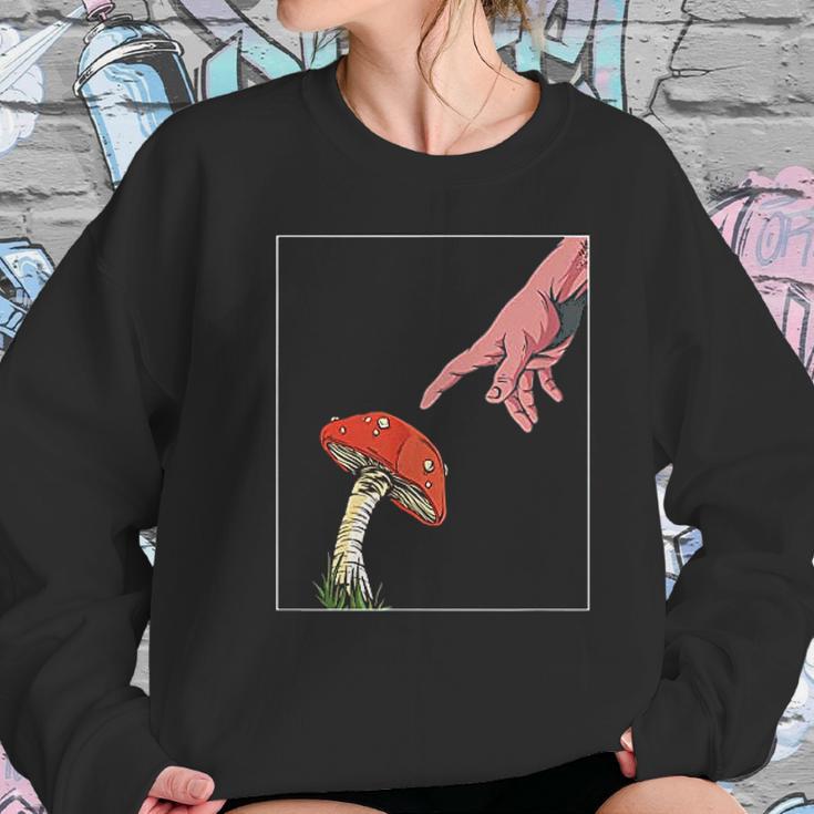 Psychedelic Mushroom Creation Of Adam Women Sweatshirt Gifts for Her