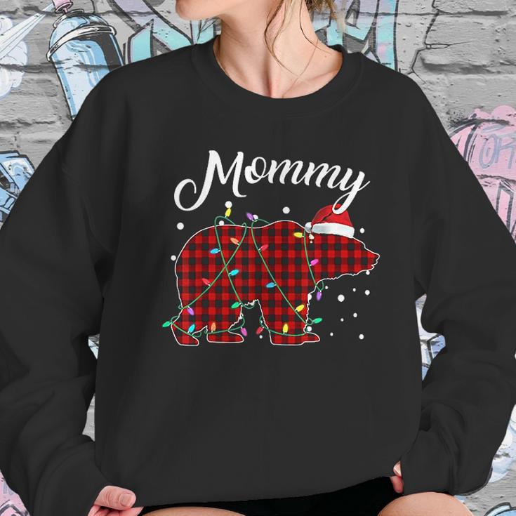 Red Plaid Mommy Bear Matching Buffalo Pajama Women Sweatshirt Gifts for Her