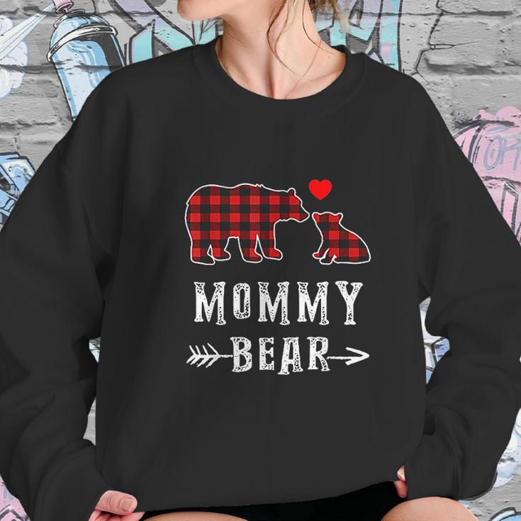 Red Plaid Mommy Bear One Cub Matching Buffalo Pajama Xmas Women Sweatshirt Gifts for Her