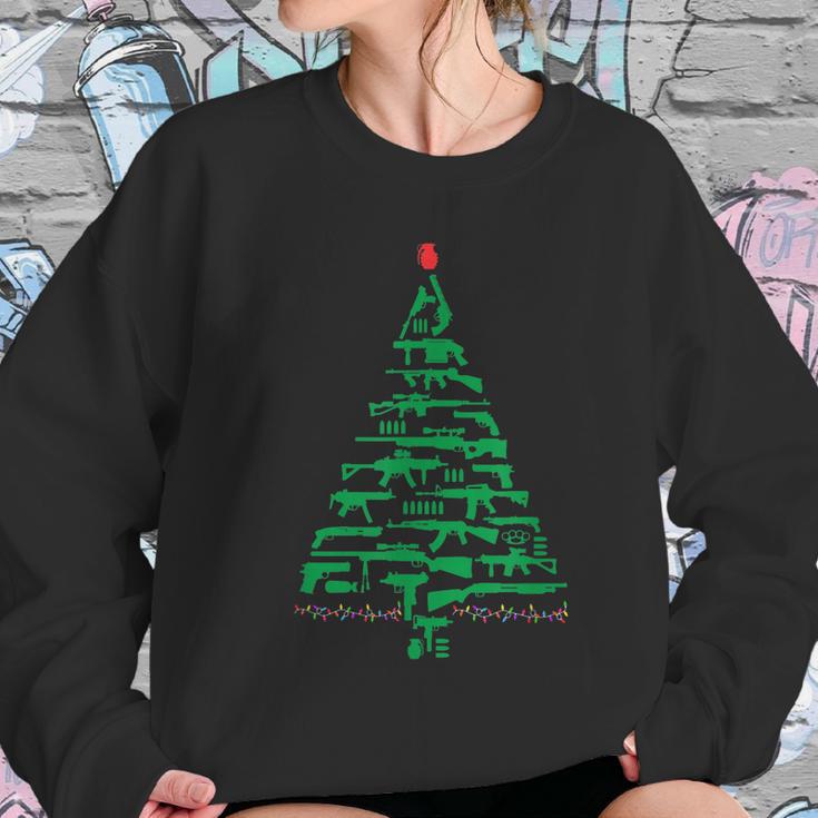 Rifle Weapon Gun Christmas Tree For Weapon Fools & Patriots Graphic Design Printed Casual Daily Basic Women Sweatshirt Gifts for Her