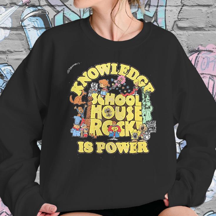 Ripple Junction Schoolhouse Rock Knowledge Is Power Logo Group Adult Women Sweatshirt Gifts for Her