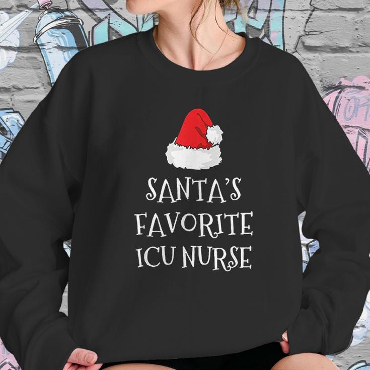 Santas Favorite Icu Nurse Gift Christmas Intensive Care Women Sweatshirt Gifts for Her