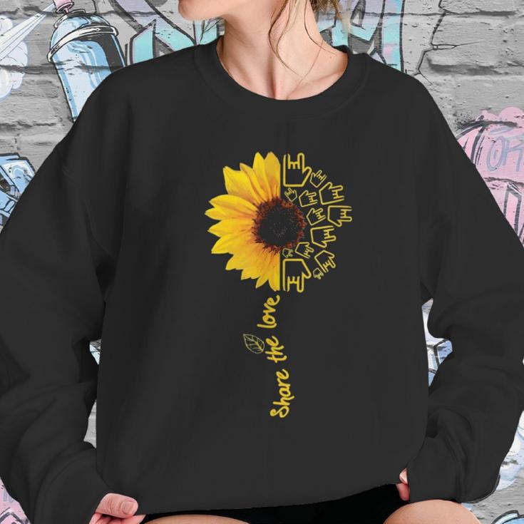 Share The Love Sunflower Sign Language Women Sweatshirt Gifts for Her