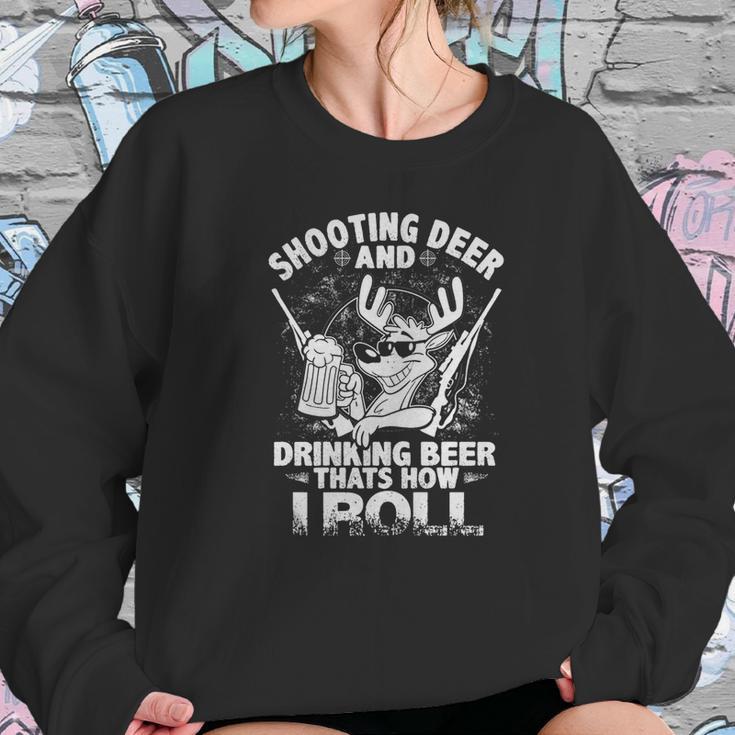 Shooting Deer &Ampamp Drinking Beer Women Sweatshirt Gifts for Her