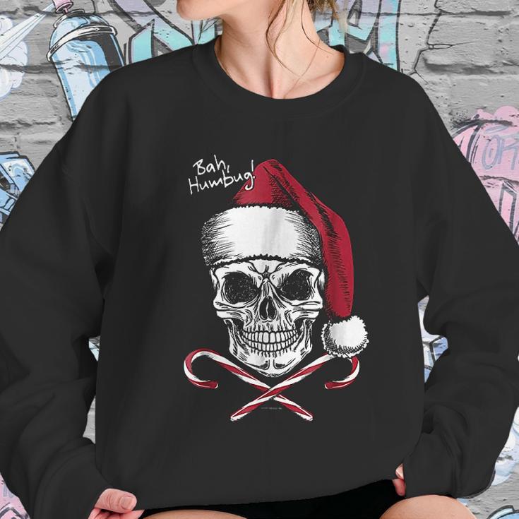 Skull Bah Humbug Christmas Funny Santa Women Sweatshirt Gifts for Her