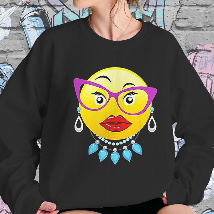 Smiling Emojis Lady Bling Face Glasses Women Women Sweatshirt Gifts for Her