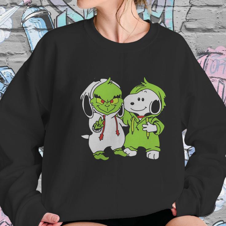 Snoopy And Grinch Fushion Peanuts How The Grinch Stole Christmas Women Sweatshirt Gifts for Her