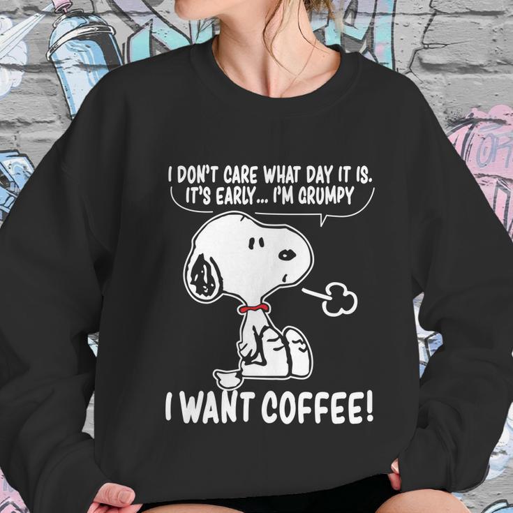 Snoopy - I Want Coffee Women Sweatshirt Gifts for Her