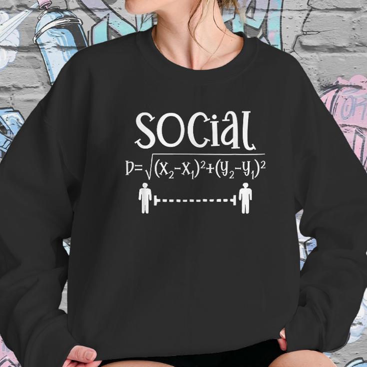 Social Distancing Math Teacher Women Sweatshirt Gifts for Her