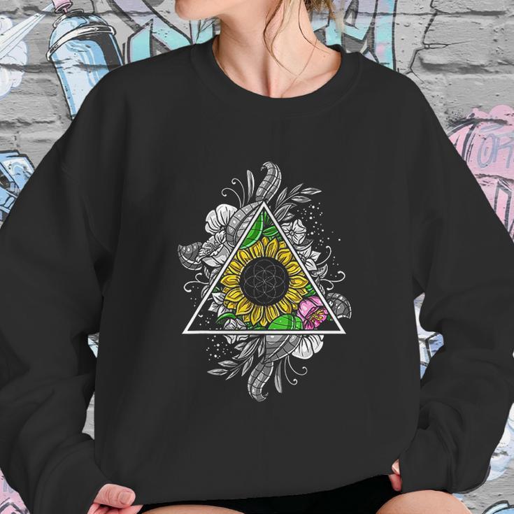 Sunflower Sacred Geometry Floral Flower Of Life Hippie Women Women Sweatshirt Gifts for Her