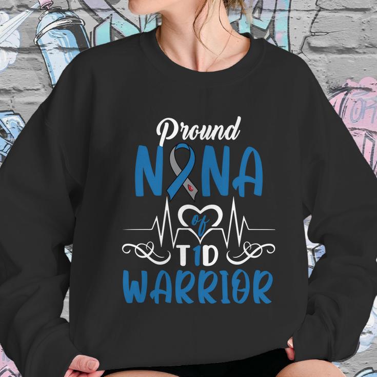 T1d Proud Nana Diabetes Awareness Type 1 Insulin Pancreas Cool Gift Graphic Design Printed Casual Daily Basic Women Sweatshirt Gifts for Her