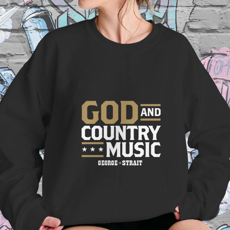 Teehappy God And Country Music George Strait Women Sweatshirt Gifts for Her