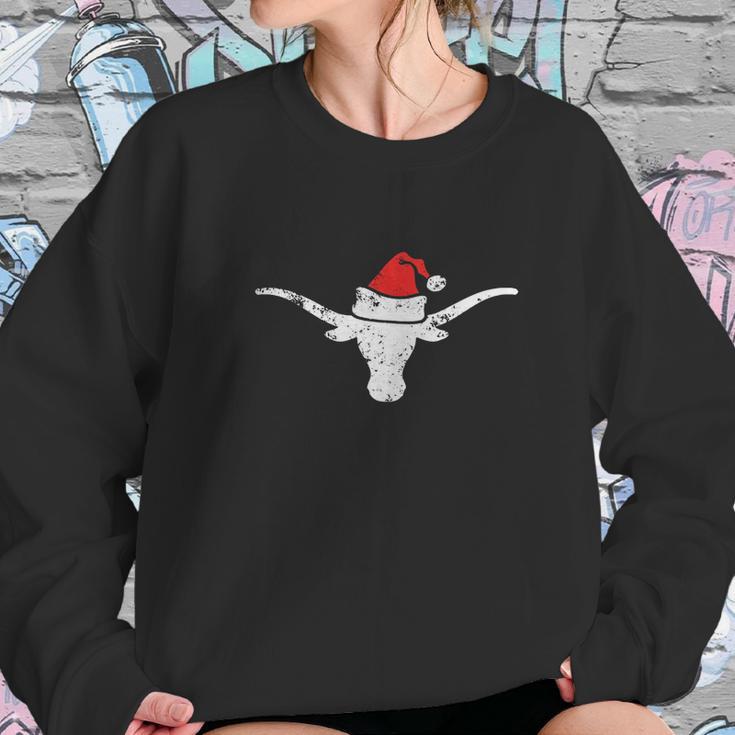 Texas Longhorn Christmas Distressed Shir Women Sweatshirt Gifts for Her