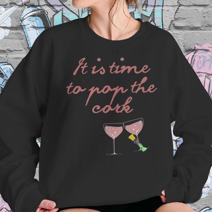 It Is Time To Pop The Cork I Love You Valentine Wine Lover Women Sweatshirt Gifts for Her