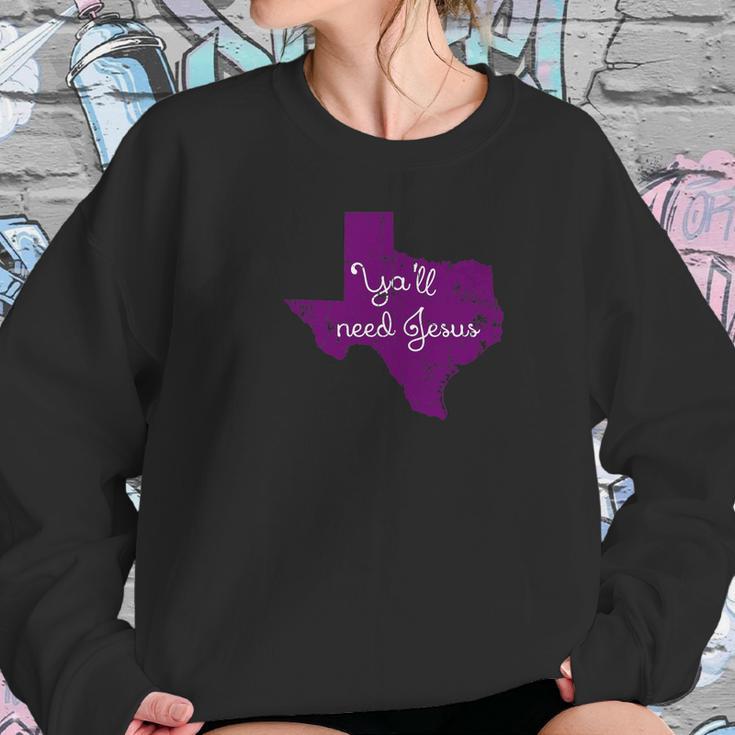 Top O Texas Tees Texas Christian Yall Need Jesus Women Sweatshirt Gifts for Her