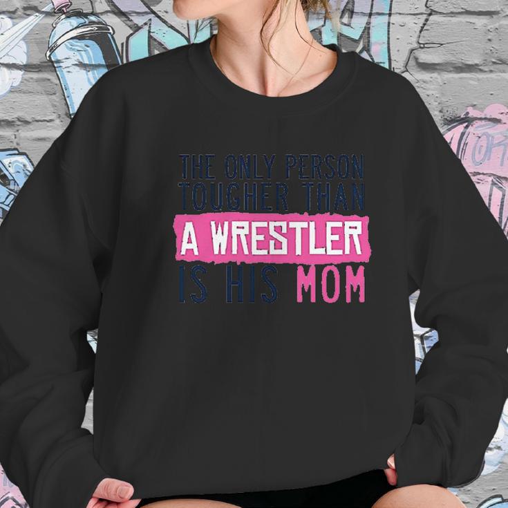 Tougher Than A Wrestler Mom Wrestling By Chalktalk Sports Women Sweatshirt Gifts for Her