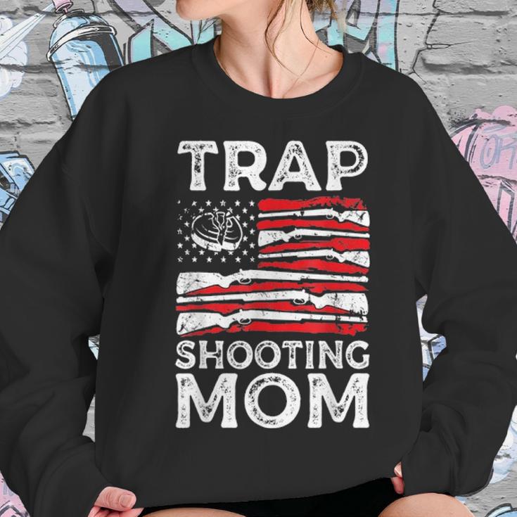 Trap Shooting Mom Gun Rights American Flag Mothers Day Women Sweatshirt Gifts for Her