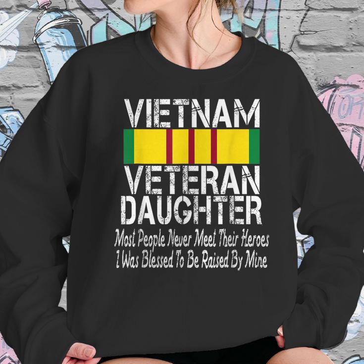 Vietnam Veteran Daughter American Flag Military Us Patriot Women Sweatshirt Gifts for Her