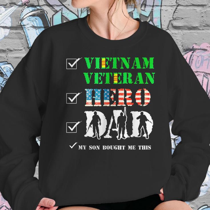 Vietnam Veteran Hero Dad Retired Military Papa Fathers Day Women Sweatshirt Gifts for Her