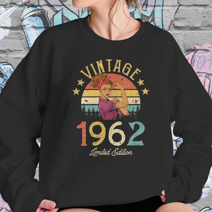 Womens Vintage 1962 Made In 1962 60Th Birthday Women 60 Years Old V-Neck Women Sweatshirt Gifts for Her