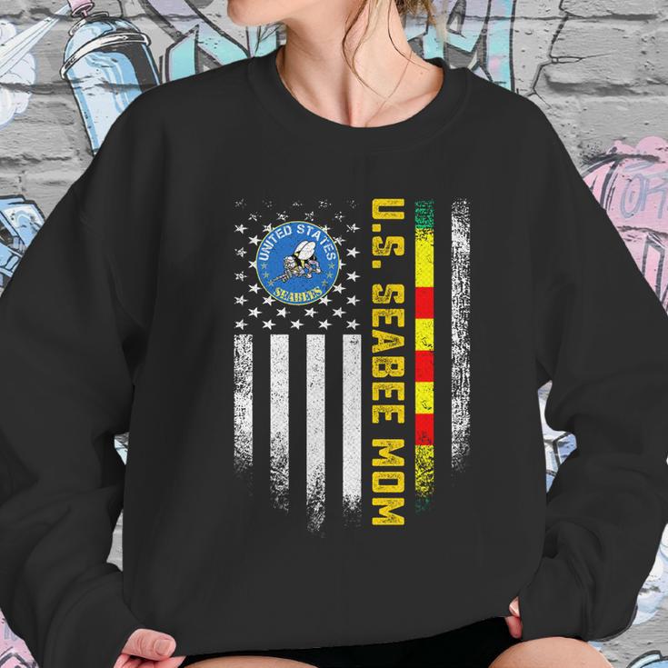 Vintage American Flag Proud Us Seabee Vietnam Veteran Mom Gift Graphic Design Printed Casual Daily Basic Women Sweatshirt Gifts for Her