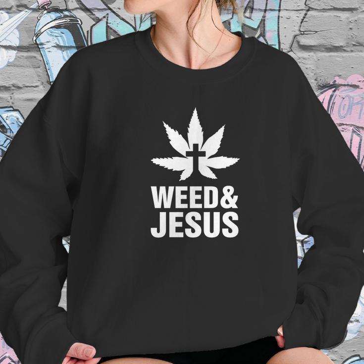 Weed Jesus Christian Marijuana Women Sweatshirt Gifts for Her