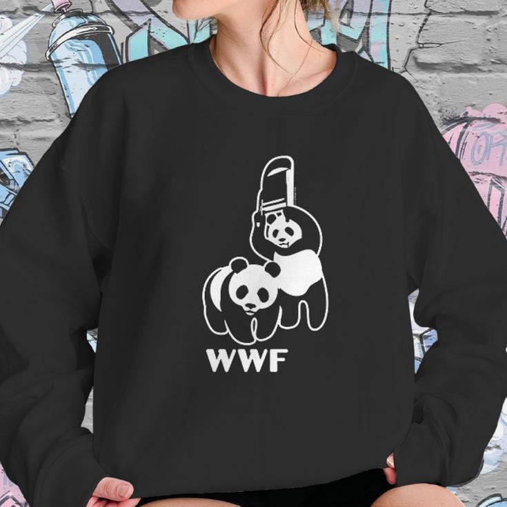 Wwf Funny Panda Bear Wrestling Women Sweatshirt Gifts for Her