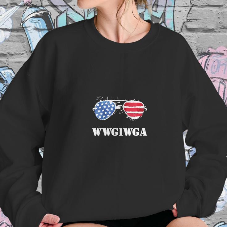 Womens Wwg1wga Qanon Wwg1wga For Q Patriot Q Anon Shirt Women Sweatshirt Gifts for Her