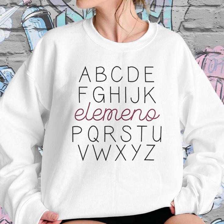 Abc Elemeno Teacher Letters Printed Funny Saying Inspirational Women Sweatshirt Gifts for Her