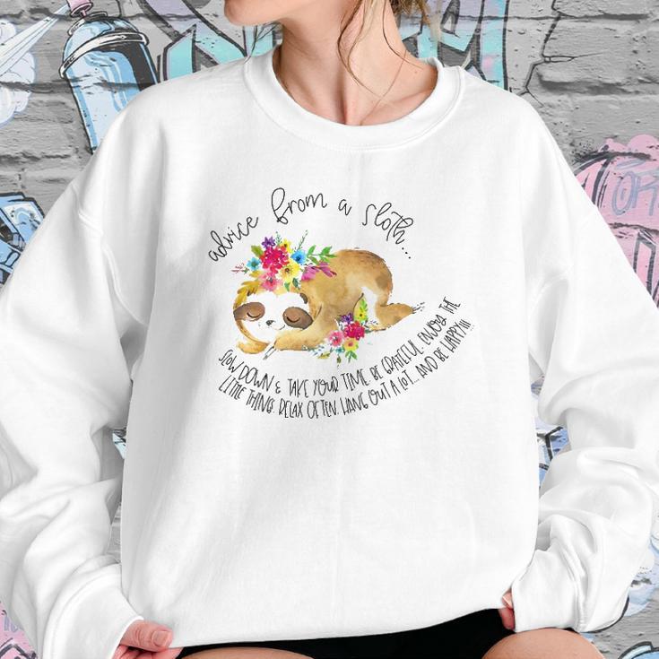 Advice From A Sloth Graphic Women Sweatshirt Gifts for Her