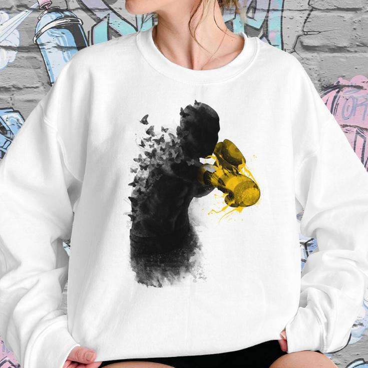 Ali Float Like A Butterfly Sting Like A Bee Funny Women Sweatshirt Gifts for Her