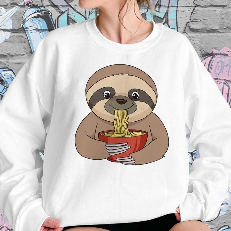 Anime Sloth Ramen Noodles Women Anime Women Sweatshirt Gifts for Her