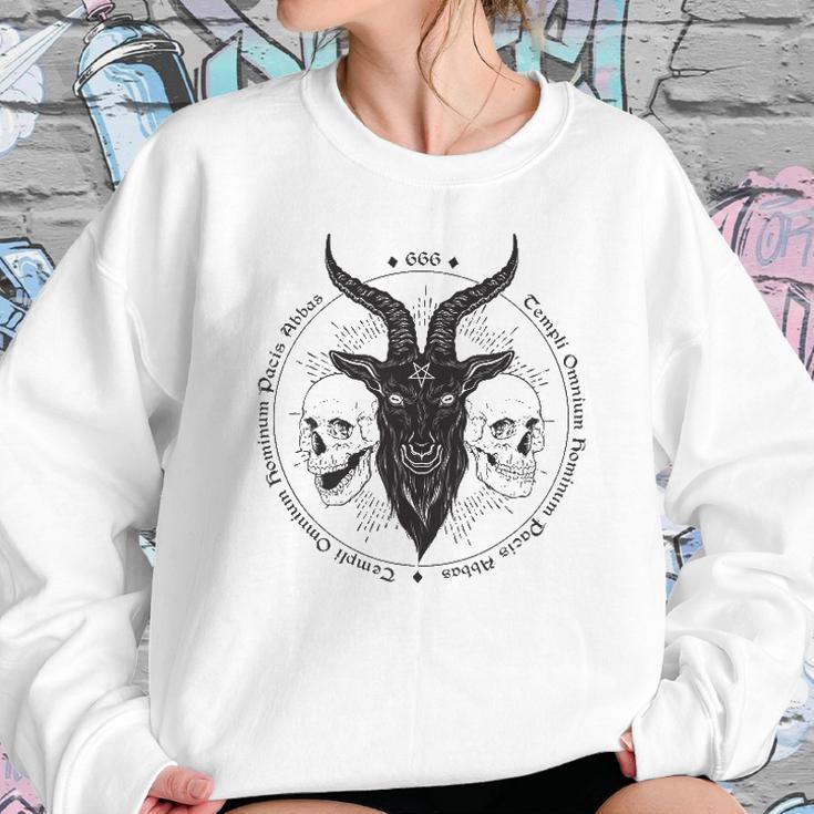 Antichrist Satanic Baphomet Demon Evil Goat Head Satan Skull Women Sweatshirt Gifts for Her