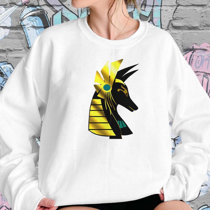 Anubis Ancient Egyptian God Of The Afterlife Blue Women Sweatshirt Gifts for Her