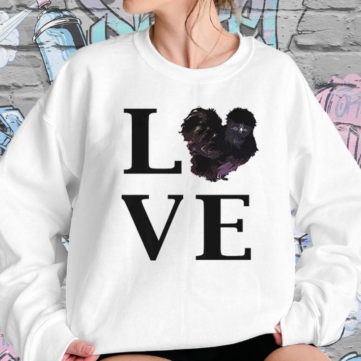 Black Silkie Chicken Love Pet Owner Women Sweatshirt Gifts for Her