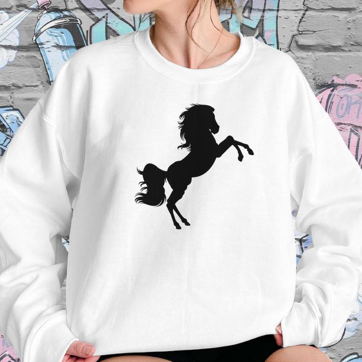 Black Stallion Horse Silhouette Riding Love Women Sweatshirt Gifts for Her