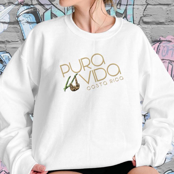 Costa Rica Summer Sloth Pura Vida National Motto Women Sweatshirt Gifts for Her