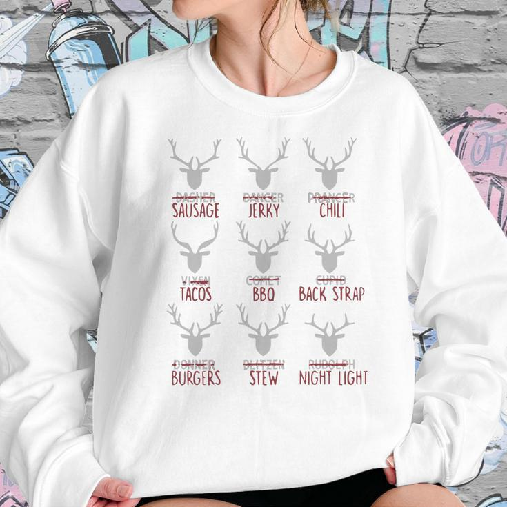 Deer Dasher Sausage Dancer Jerky Prancer Chili Tacos Christmas Shirt Women Sweatshirt Gifts for Her