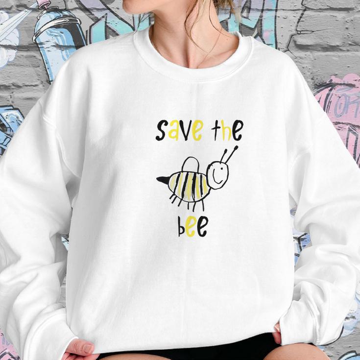 Designed By Kids Save The Bee Nature Protection Gift Women Sweatshirt Gifts for Her