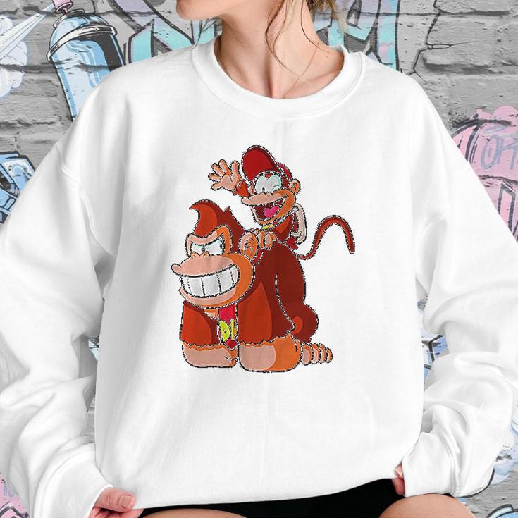 Donkey And Diddy Kong Piggy Back Ride Cute Gaming Women Sweatshirt Gifts for Her